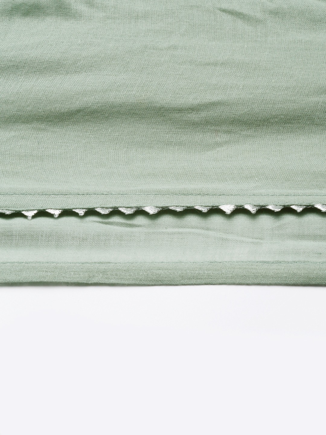Women's Green Cotton Embroidered Comfort Fit Kurtas