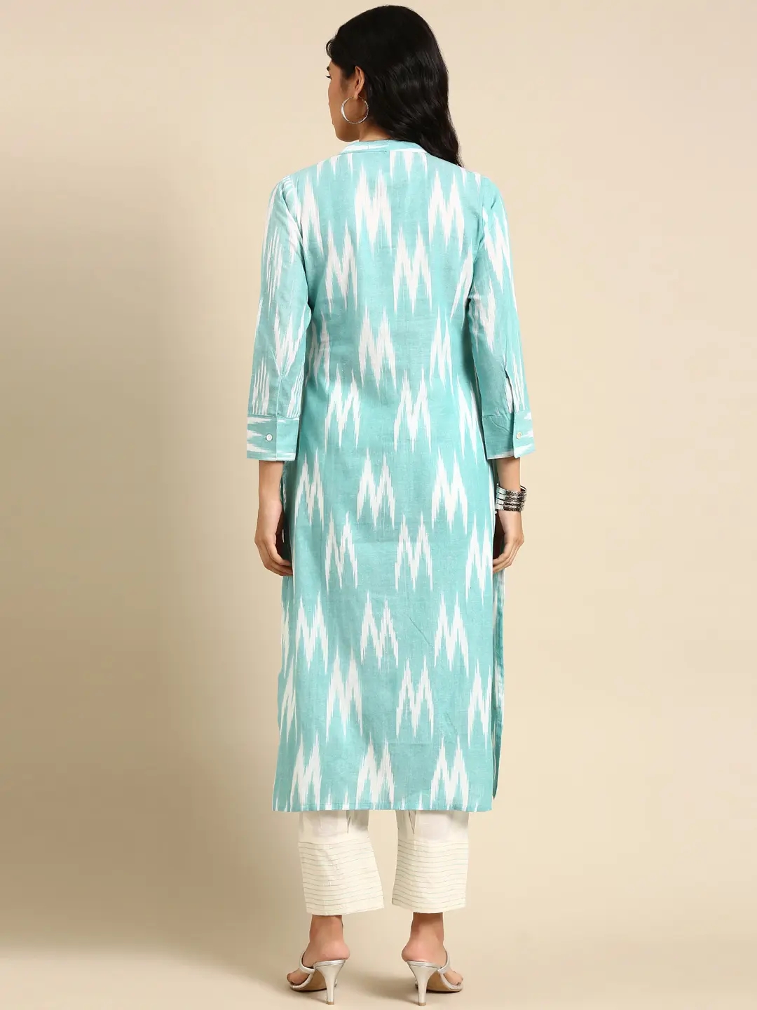 Women's Green Linen Solid Comfort Fit Kurta Sets