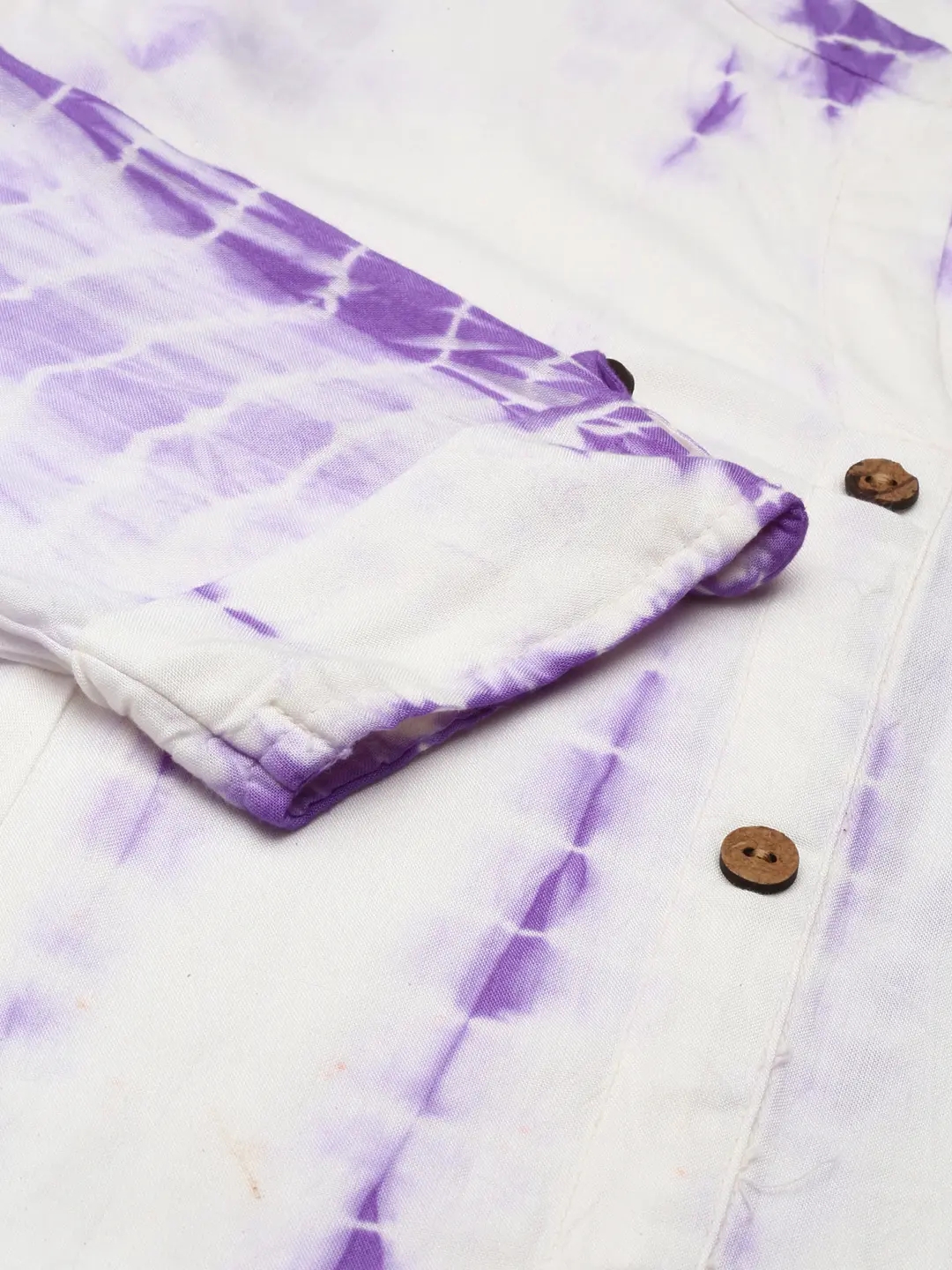 Women's White Cotton Tie Dye Comfort Fit Kurtas