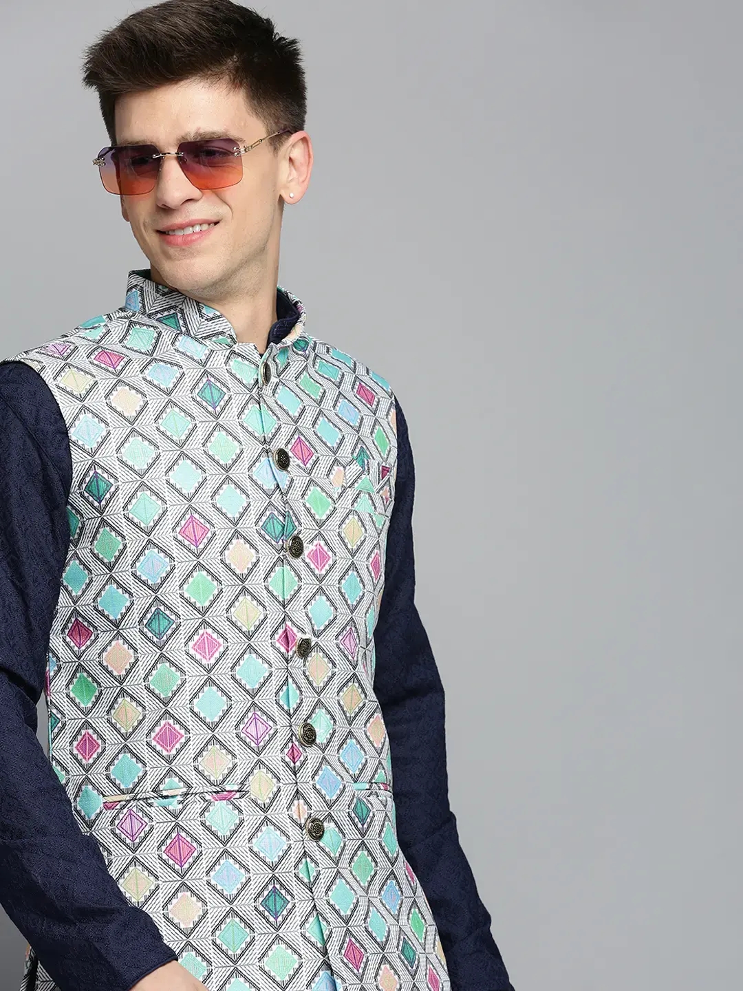 Showoff | SHOWOFF Men's Printed Multi Ethnic Nehru Jackets