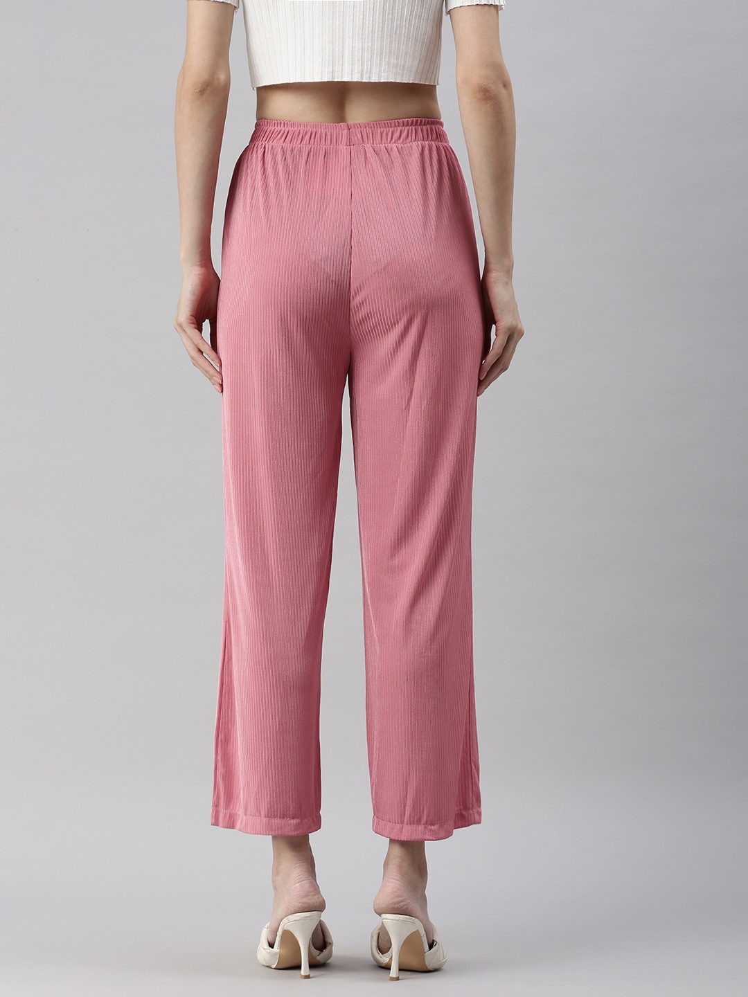 Women's Pink Others Solid Trackpants