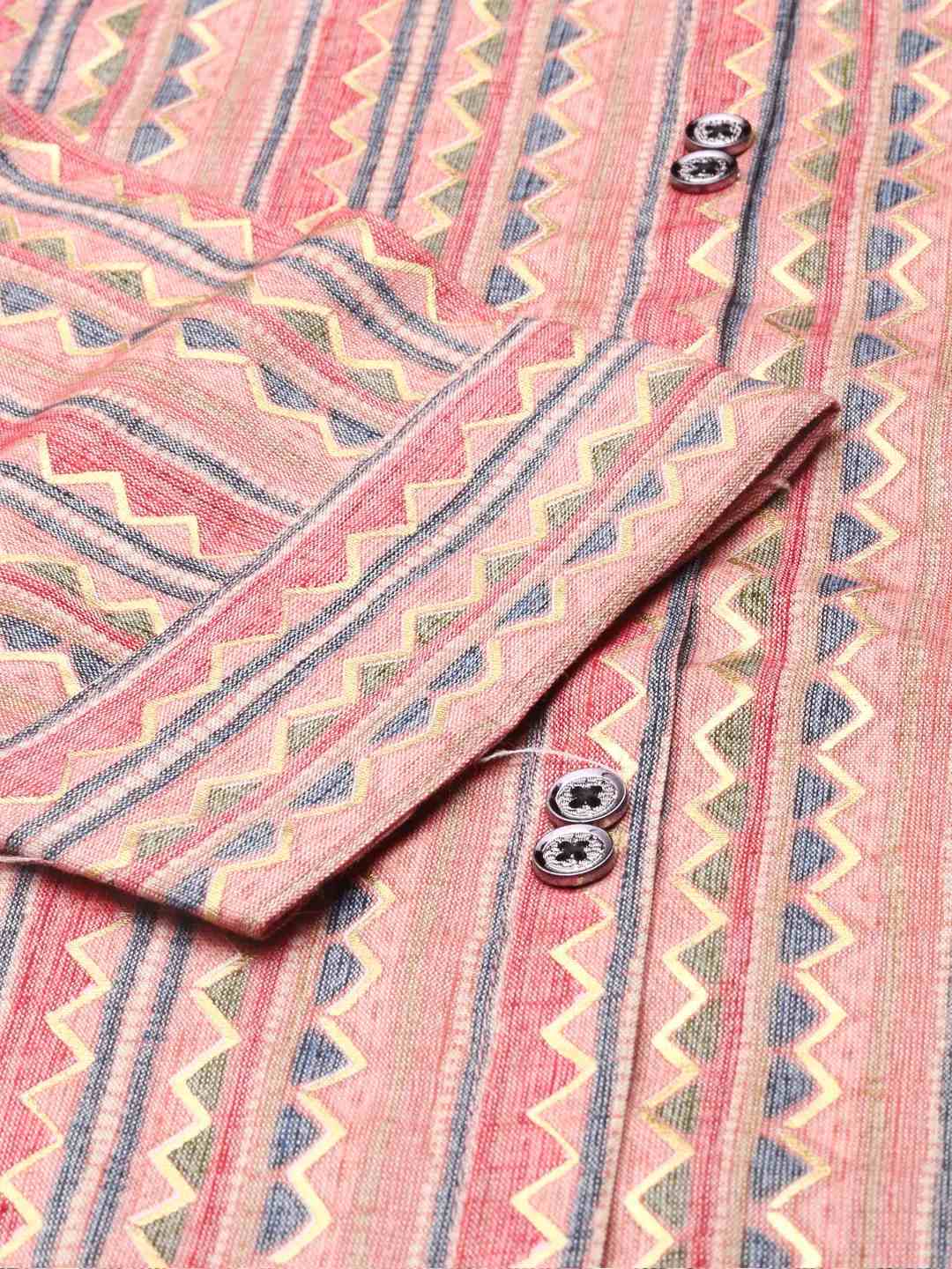 Women's Purple Silk Striped Comfort Fit Kurtas