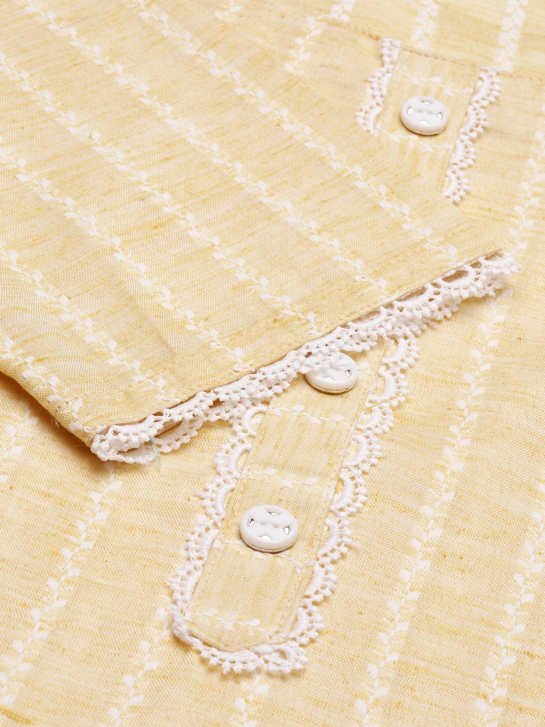 Women's Yellow Cotton Solid Comfort Fit Kurtas