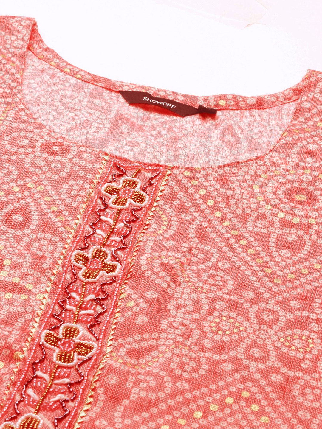 Women's Pink Cotton Blend Printed Comfort Fit Kurta Sets