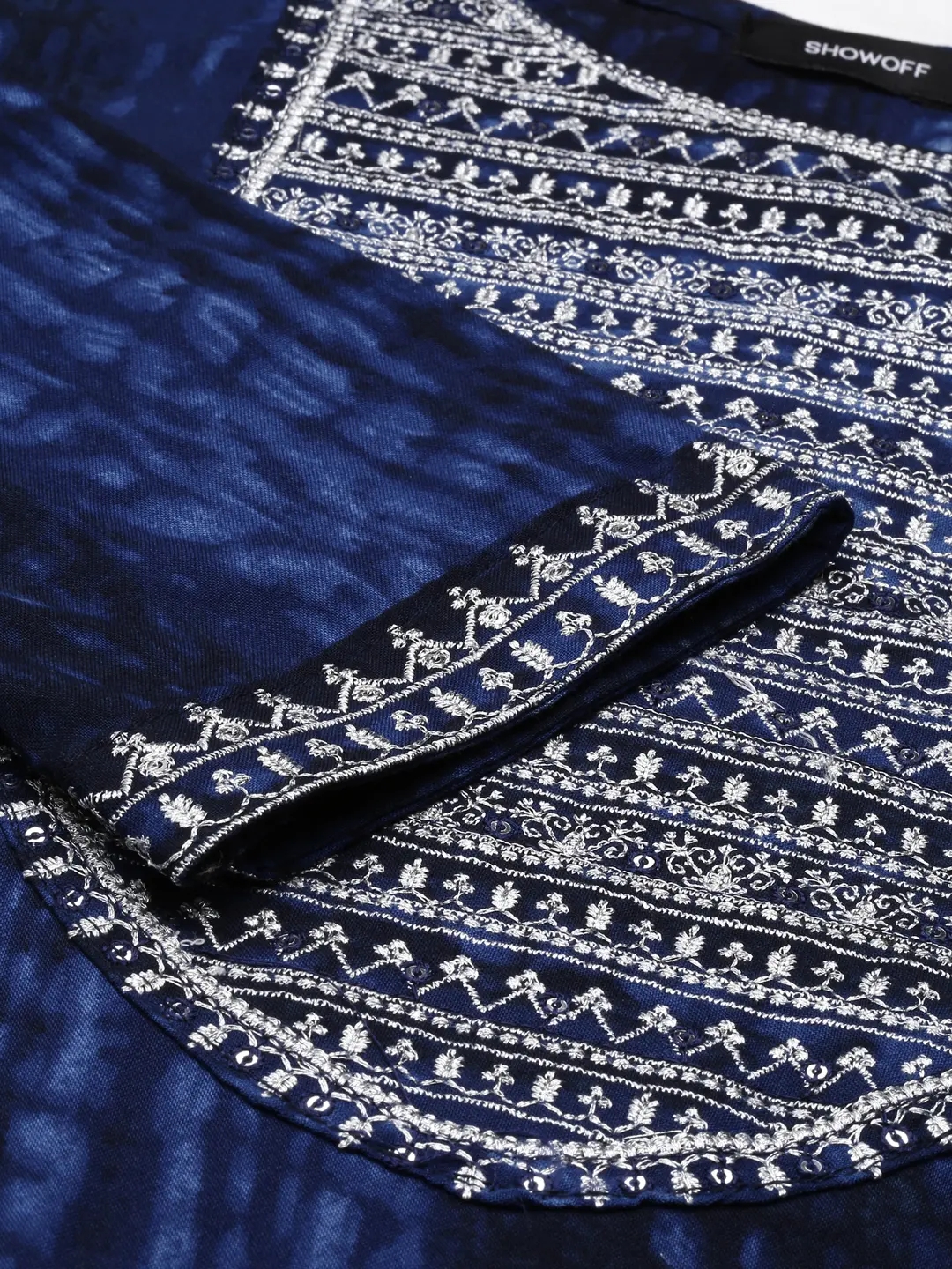 Women's Blue Viscose Rayon Printed Comfort Fit Kurtas