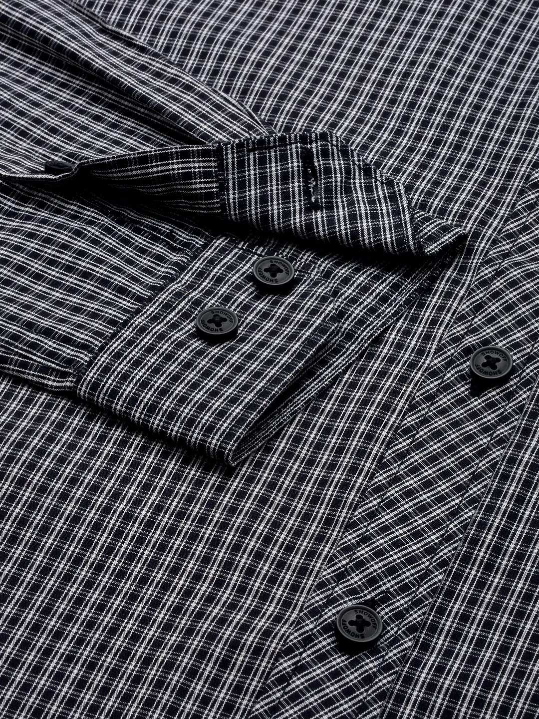 SHOWOFF Men's Spread Collar Checked Regular Fit Shirts