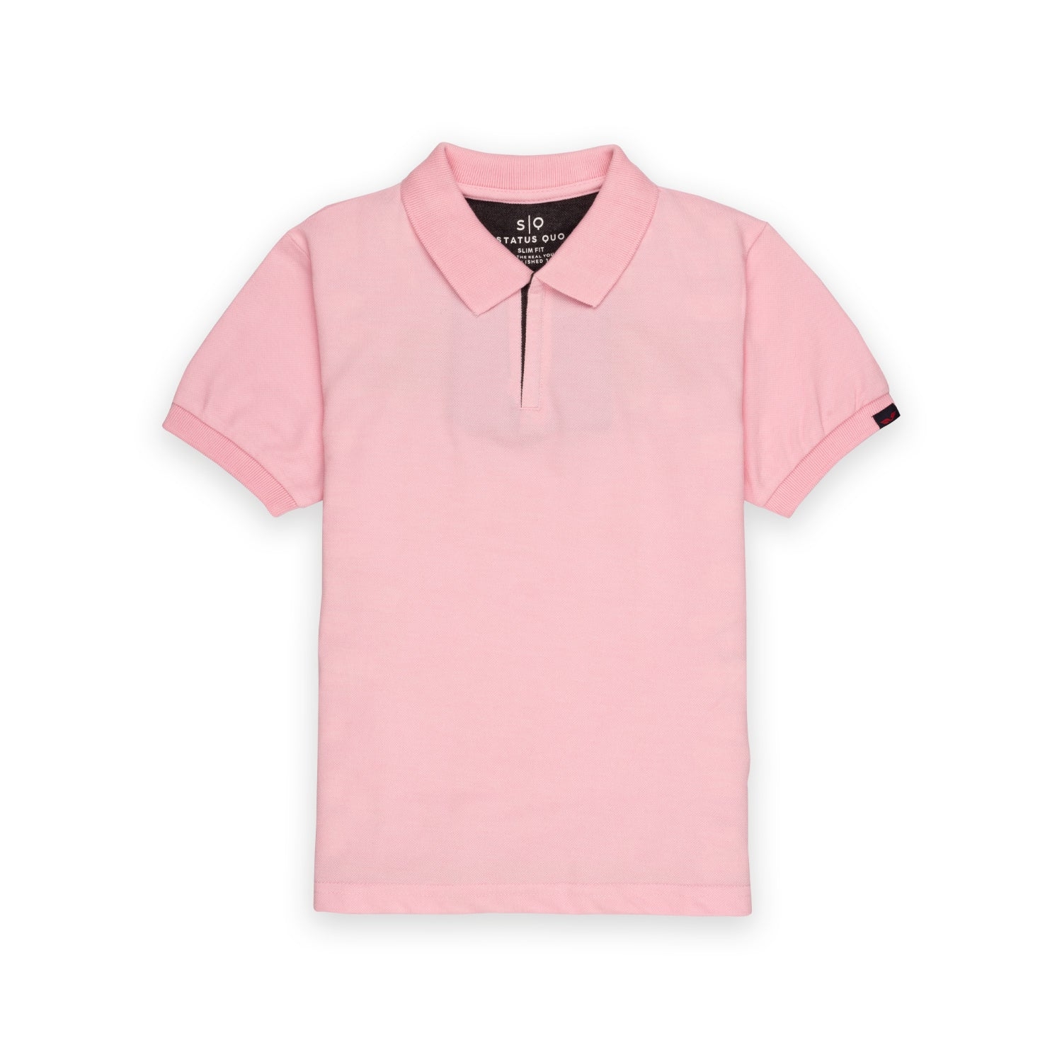 Status Quo | Boys Pink Pure Cotton Solid Polo T-Shirts