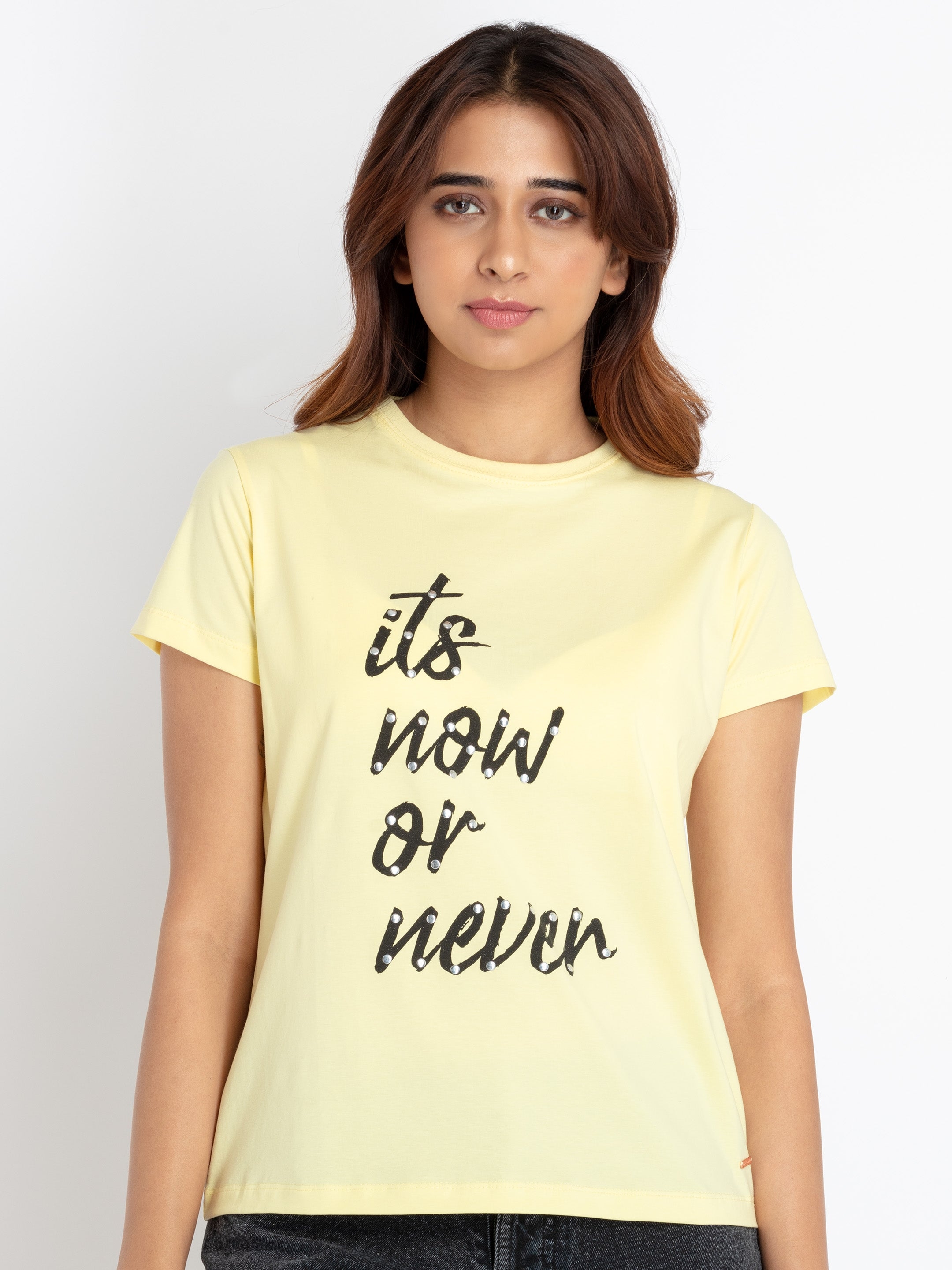 Womens Printed Round Neck T-shirt
