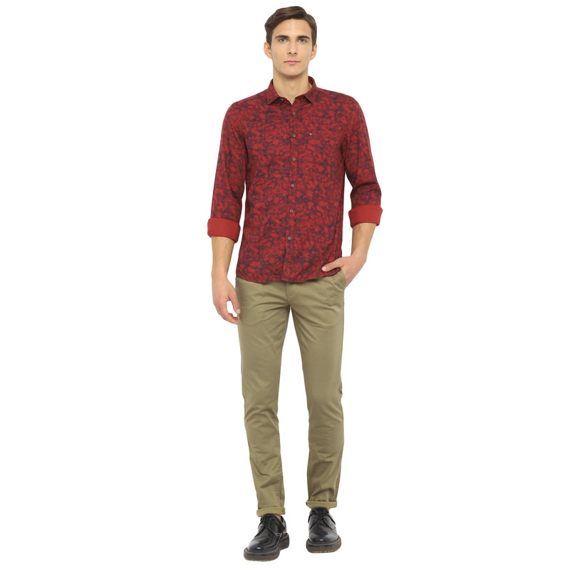 RED RELAXED WASH PRINTS Shirt