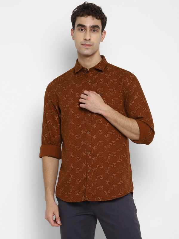 BROWN RELAXED WASH PRINTS Shirt
