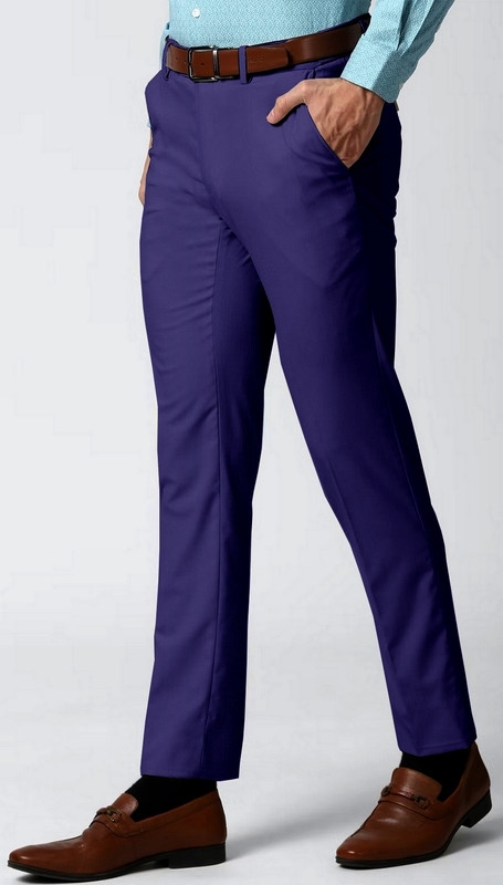 Buy Turtle Men Grey Slim Fit Self Design Formal Trousers at Amazonin