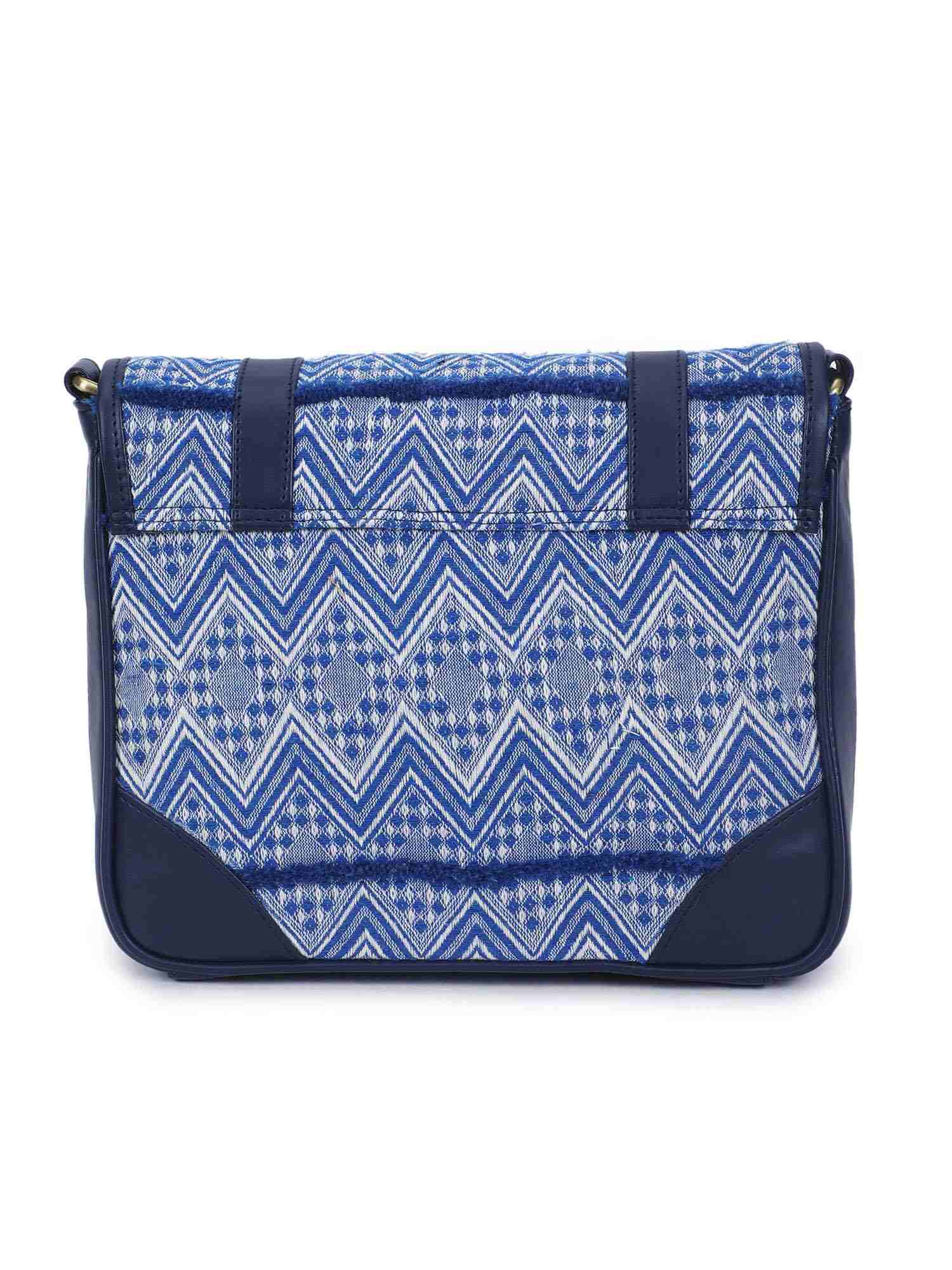 All blue messenger bag