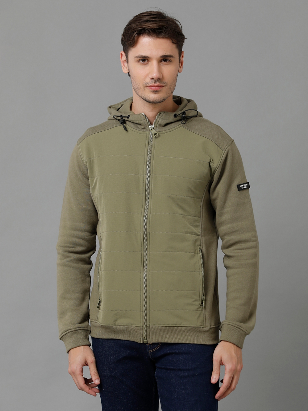 Men's Aspen Green Fleece Solid hoodie