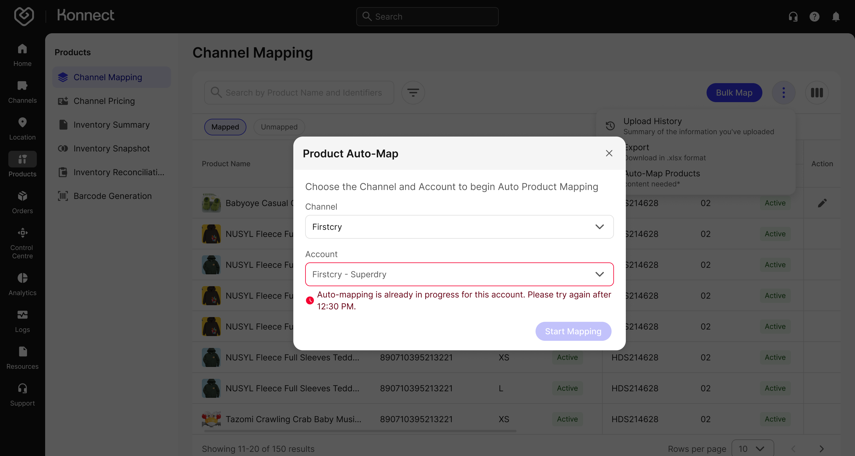 Auto Mapping Availability Notification