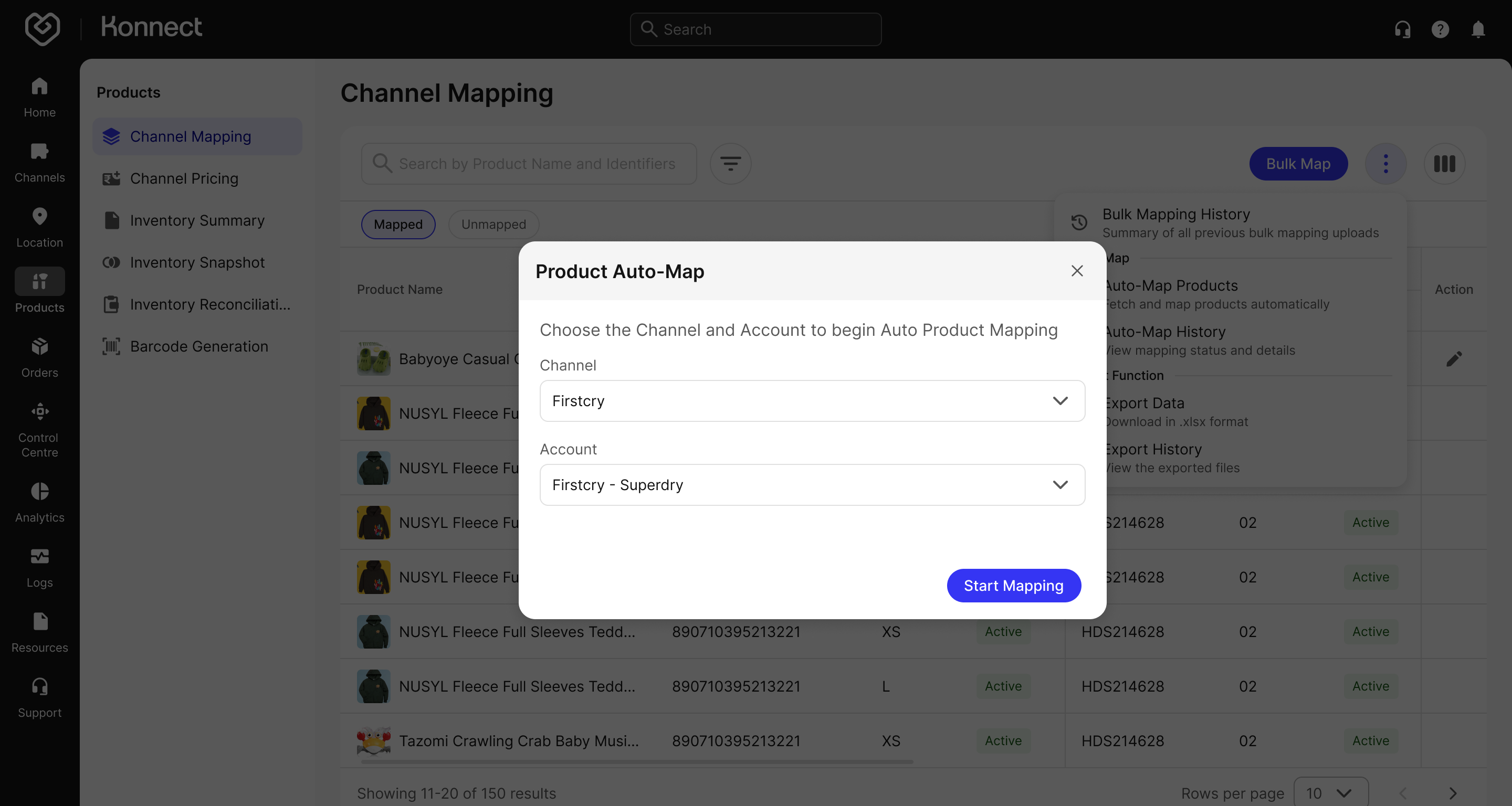 Channel & Account Selection