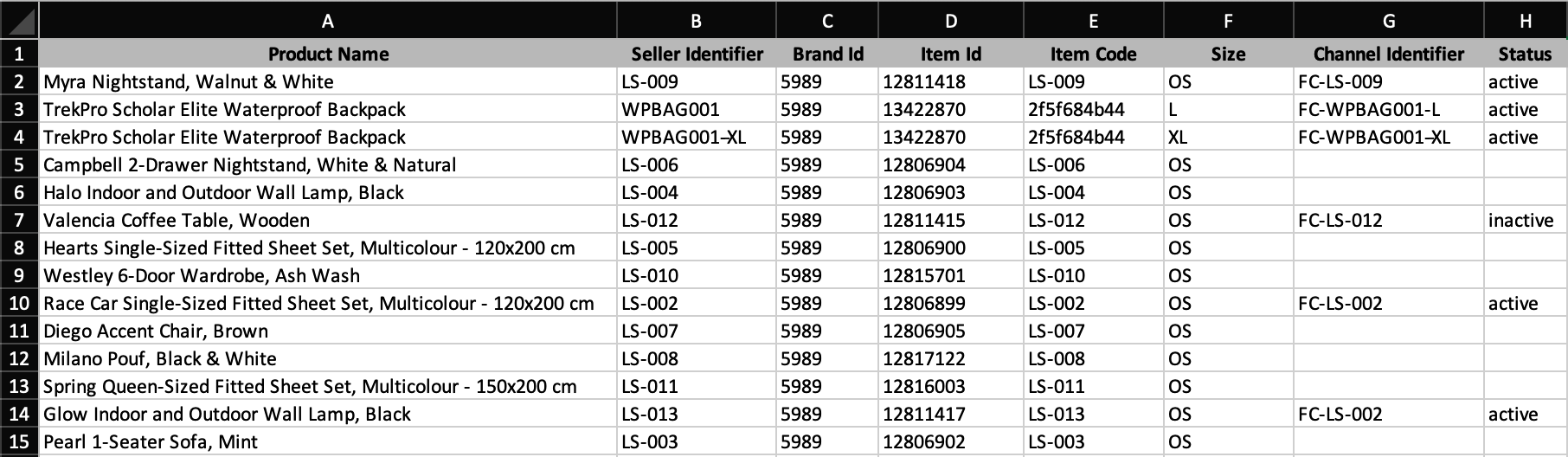 Bulk Mapping Template Download