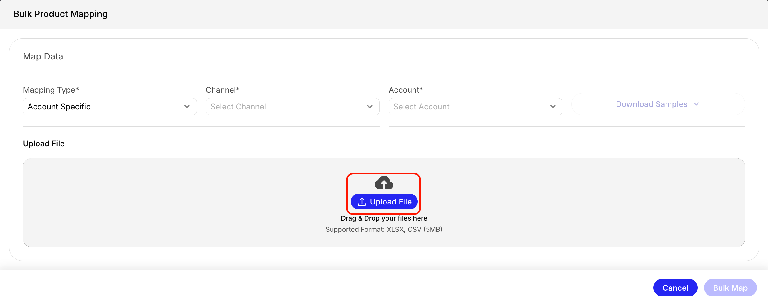 Uploading Bulk Mapping Raw File
