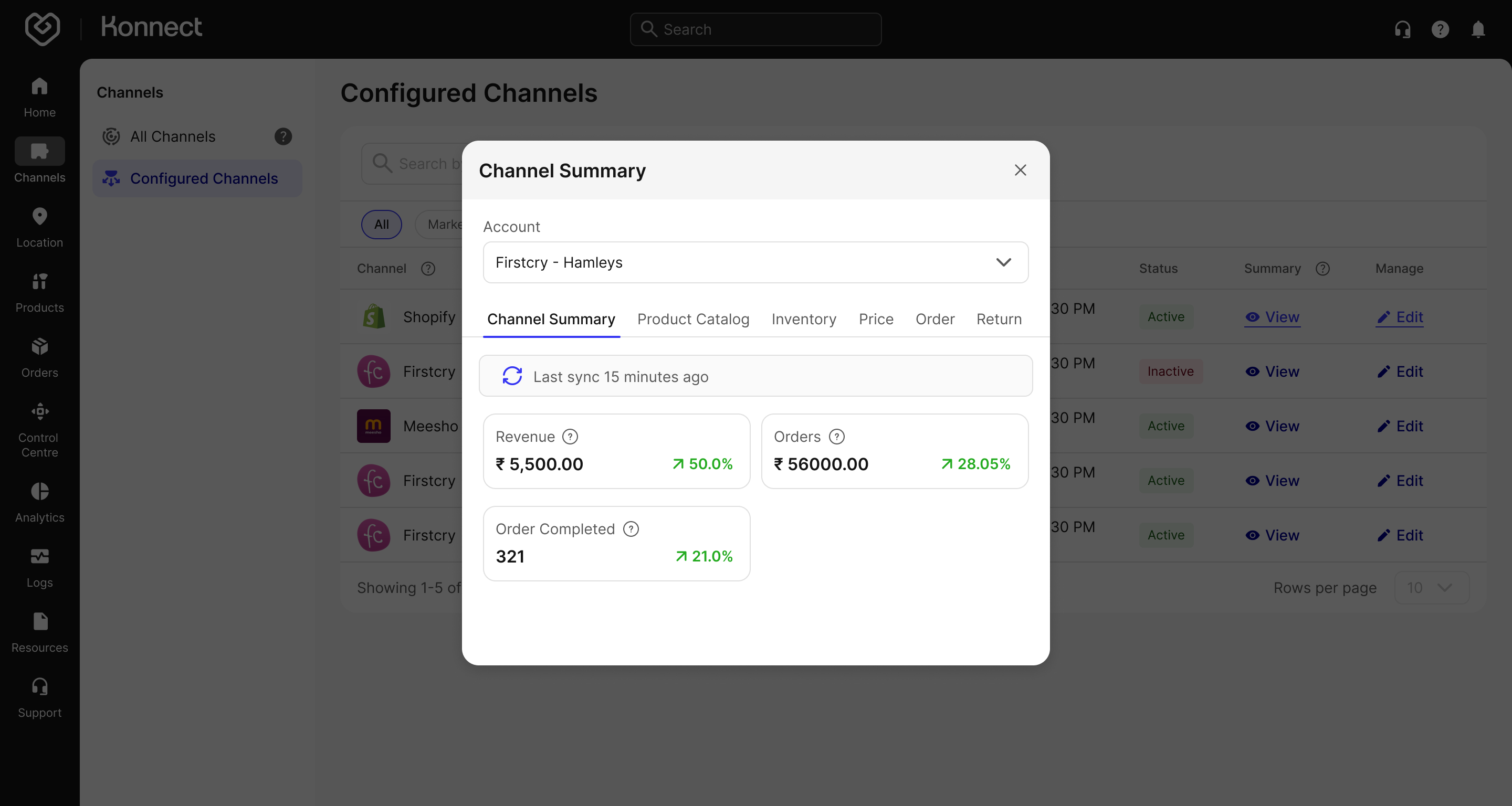 Channel Summary Modal
