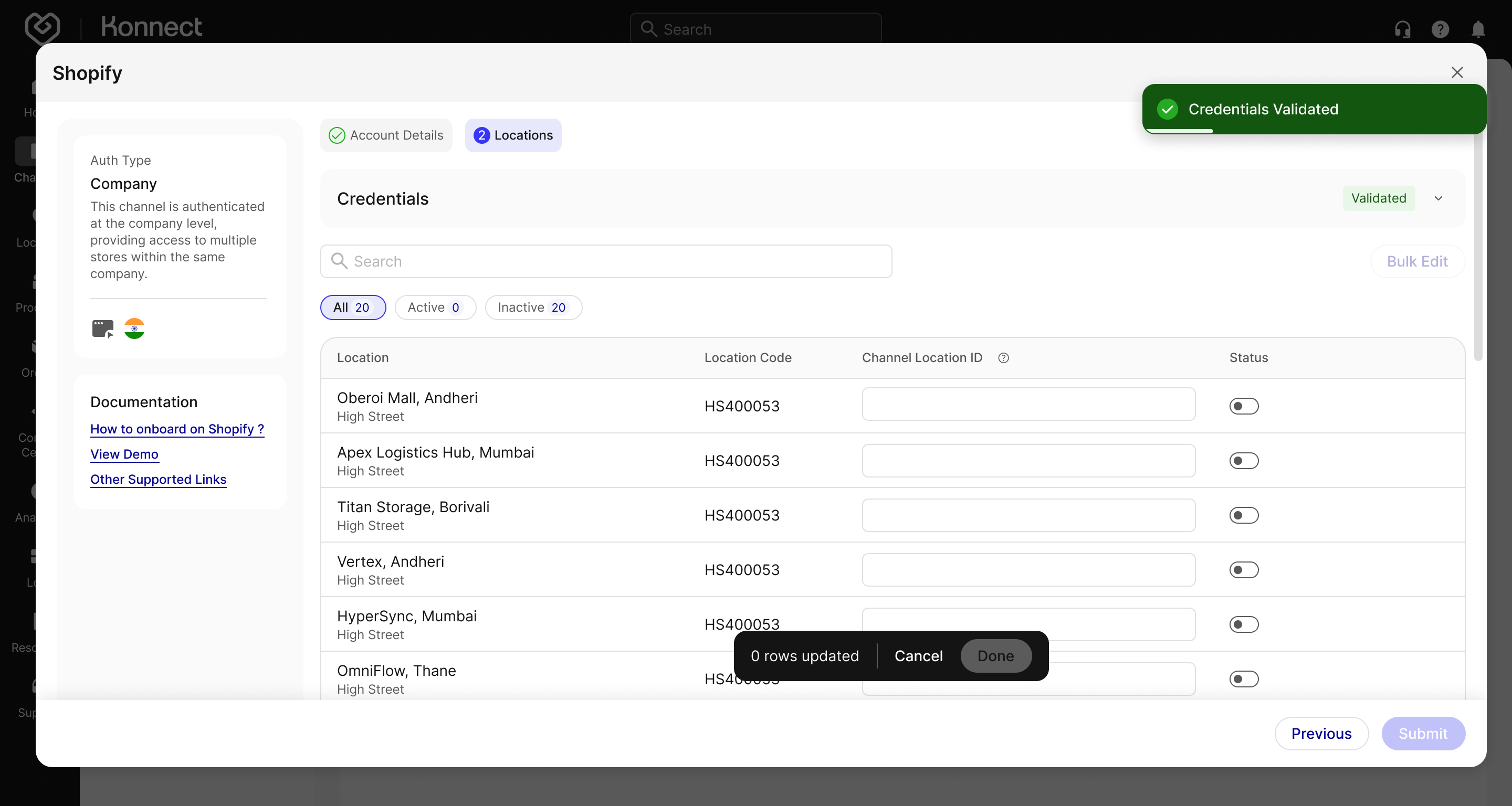 Configure Locations Step 2