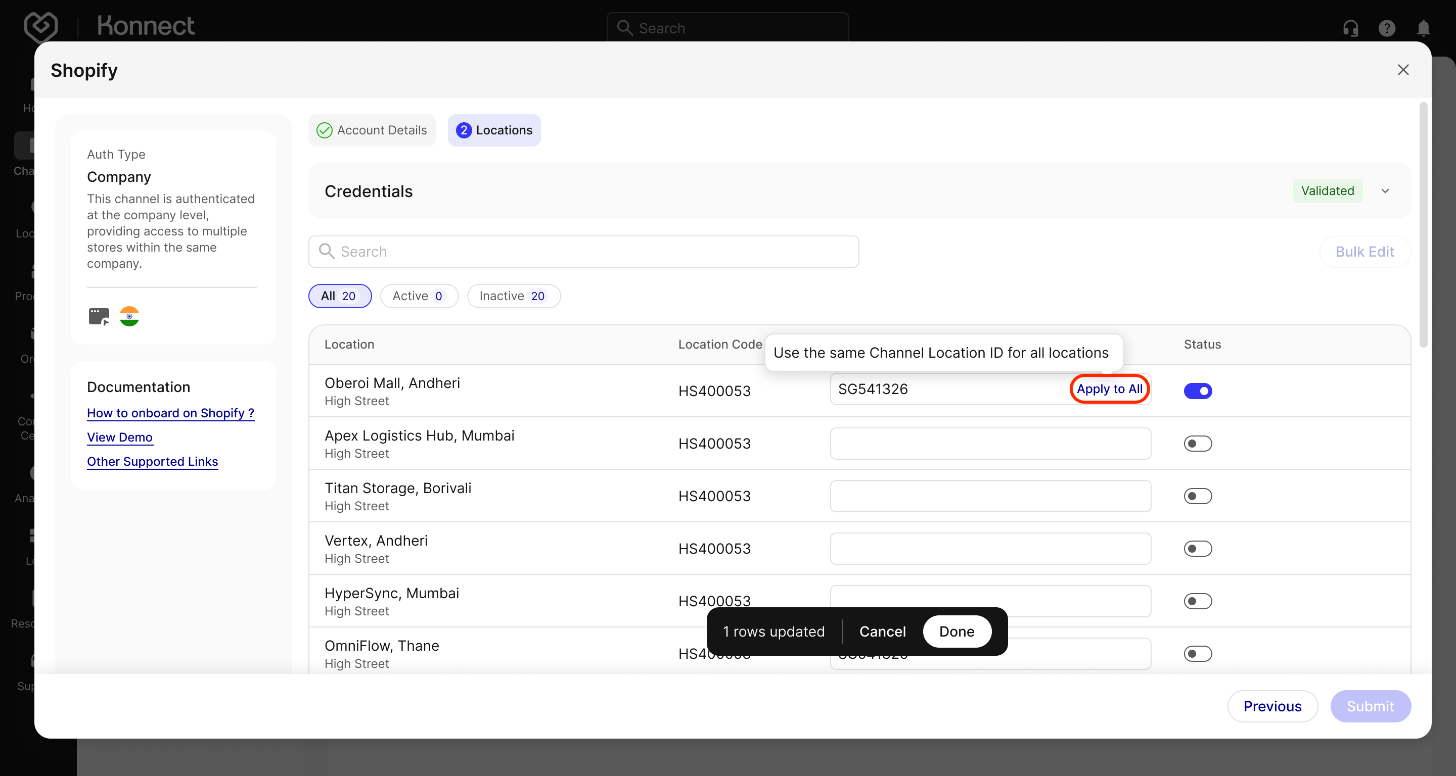 Configure Locations Step 3