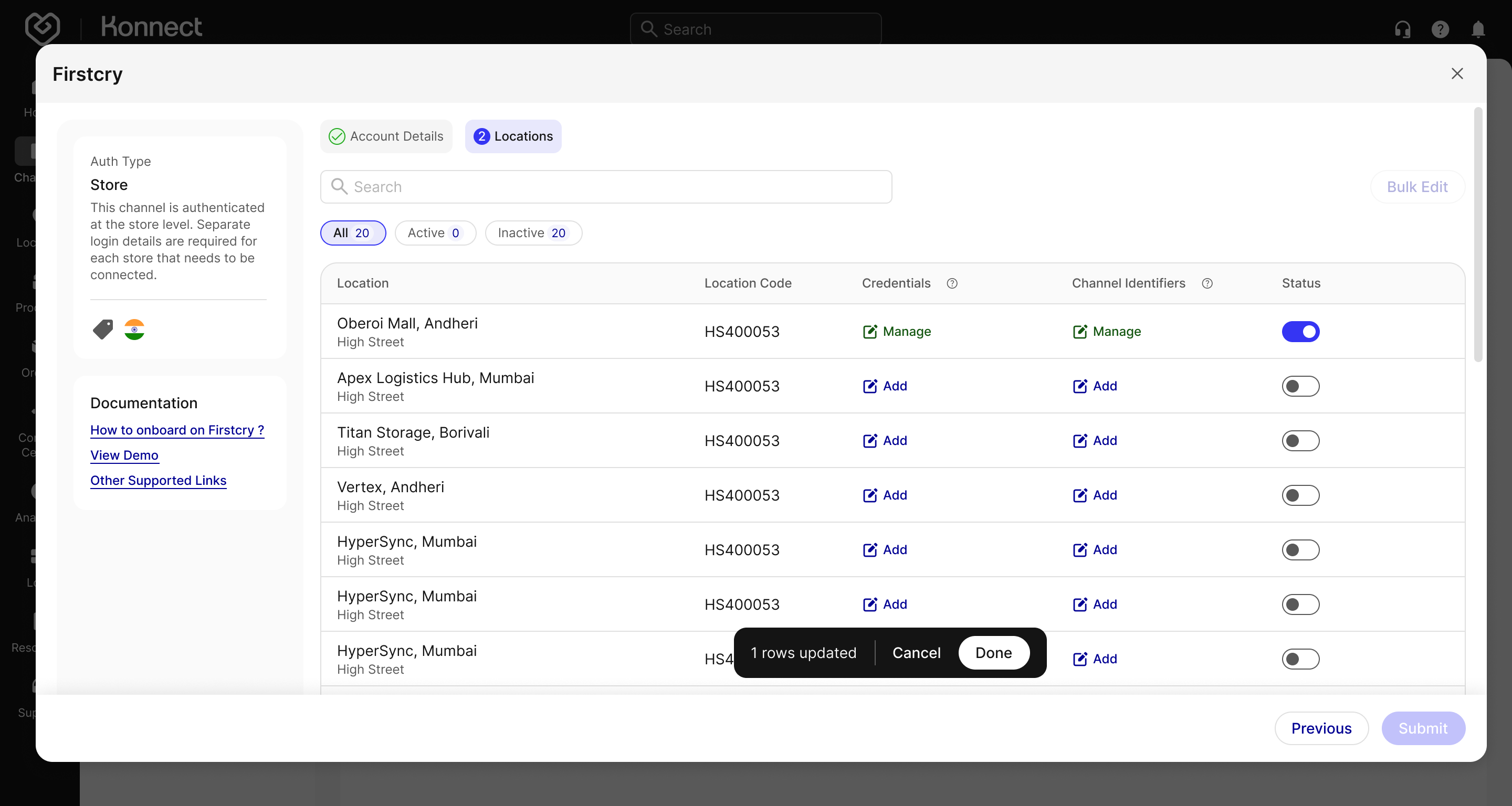 Store Auth - Configure Locations Step 3