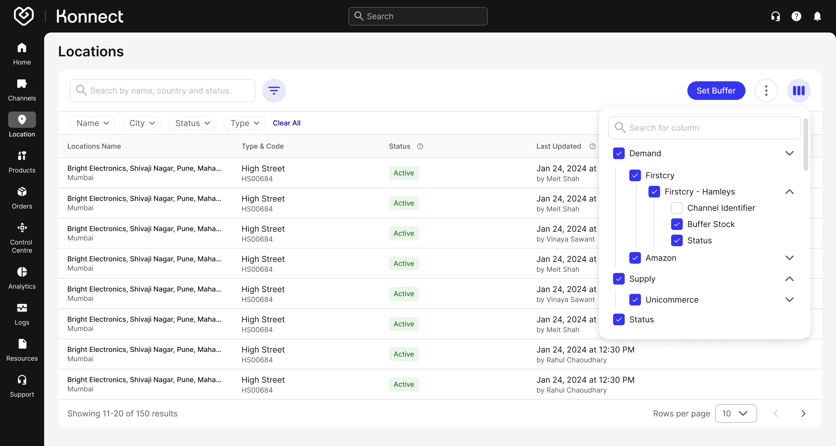 Export - Column Selector