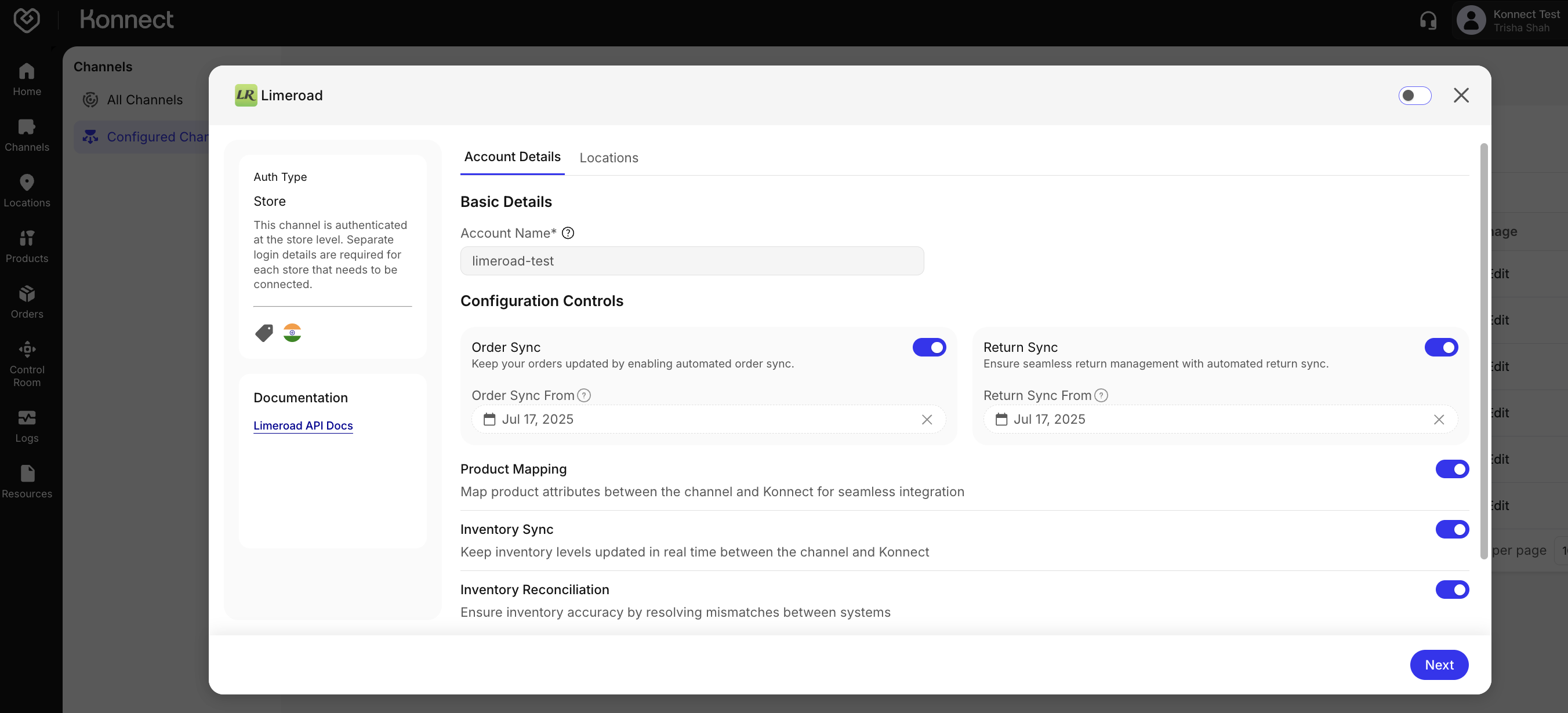 Limeroad Channel Config