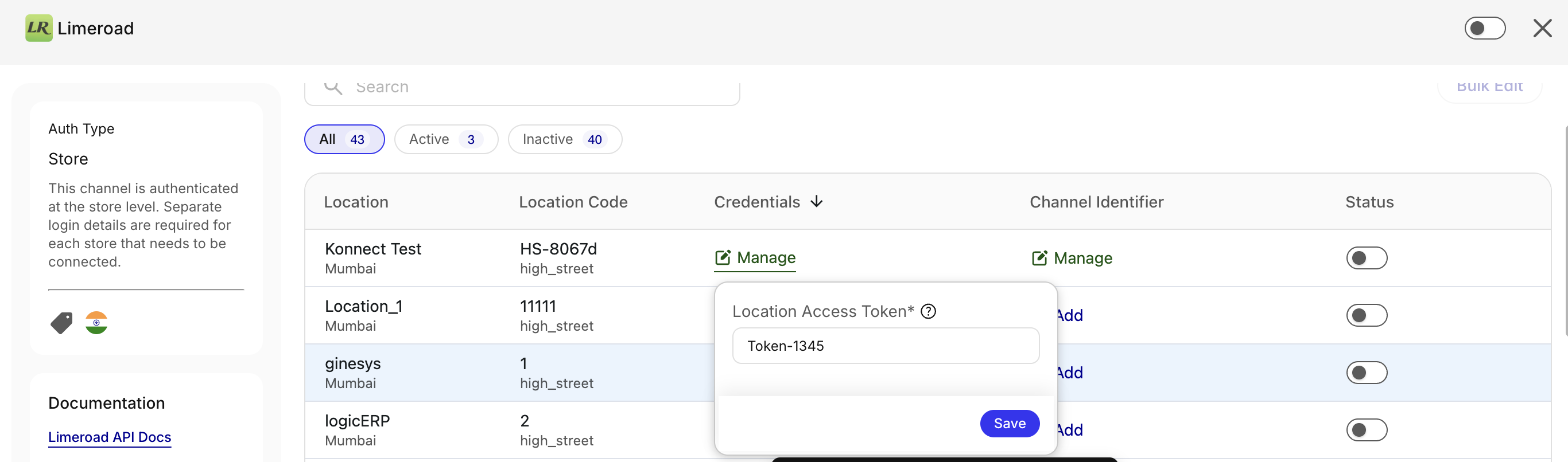 Limeroad Locations Credential