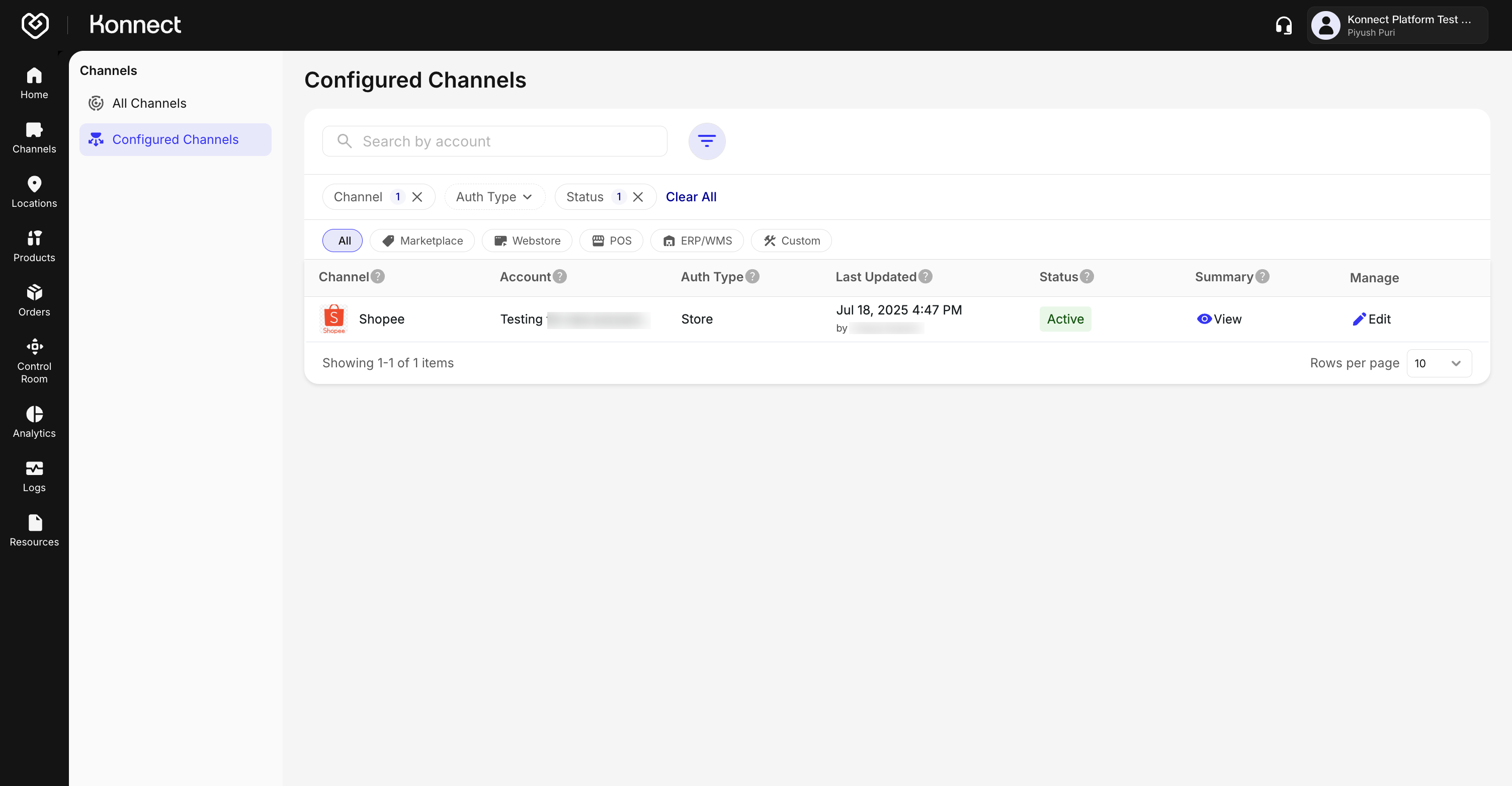 Shopee Channel Configured Successfully