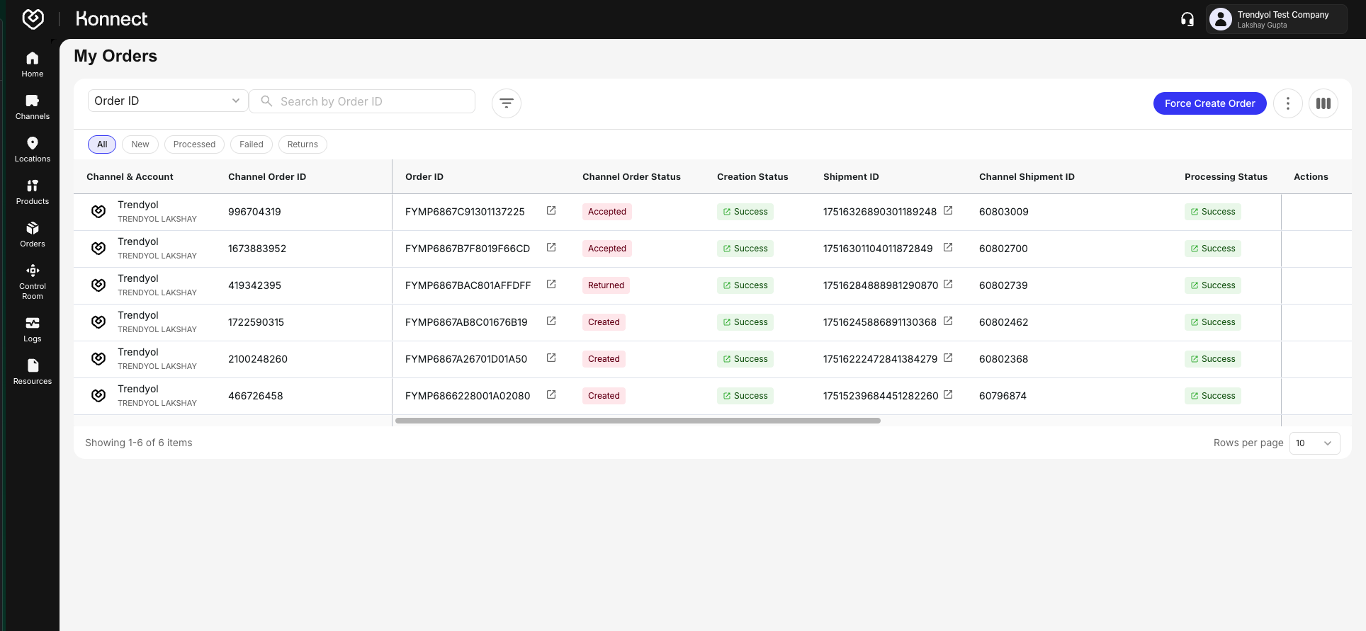 Order Flow Testing