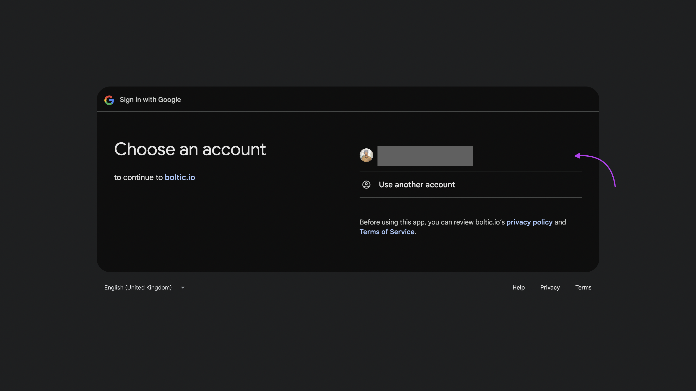 Select Your Google Account