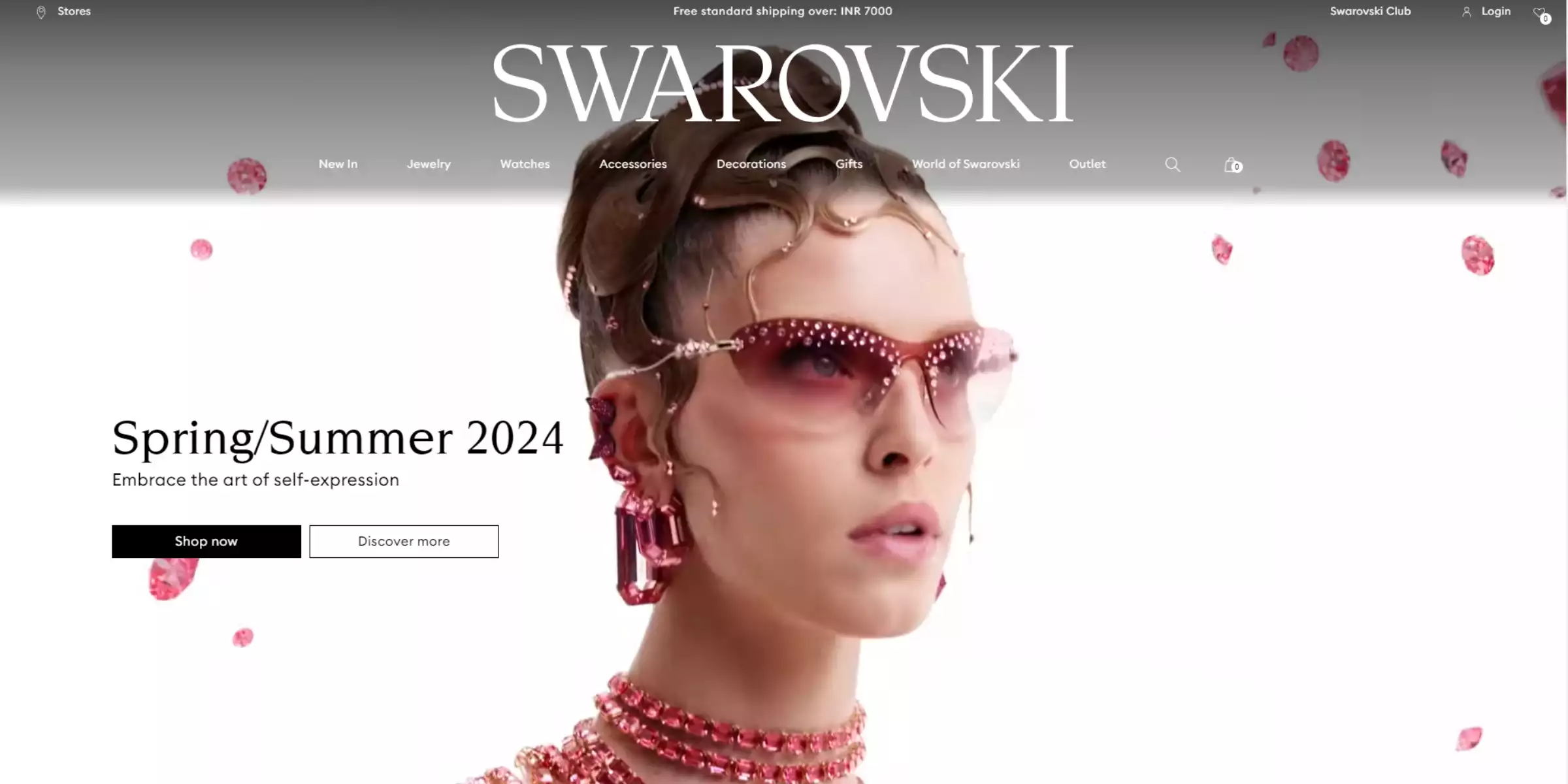 Home page of Swarovski 