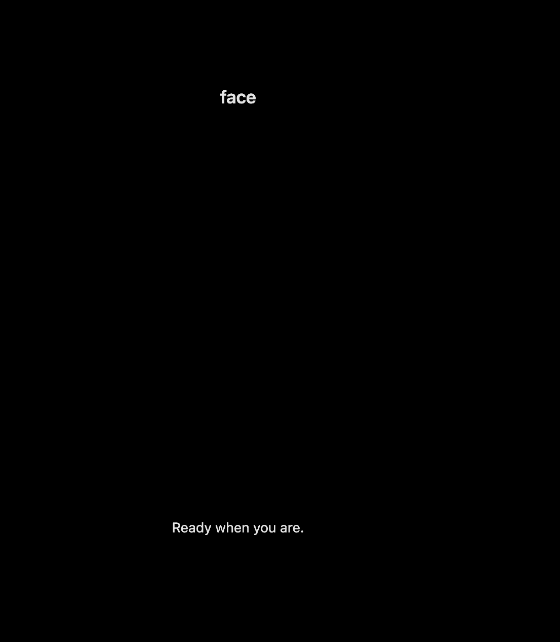 Idle screen with title and ready subtitle
