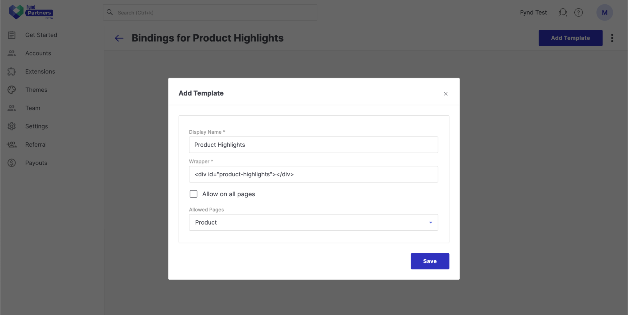 create binding for product highlights