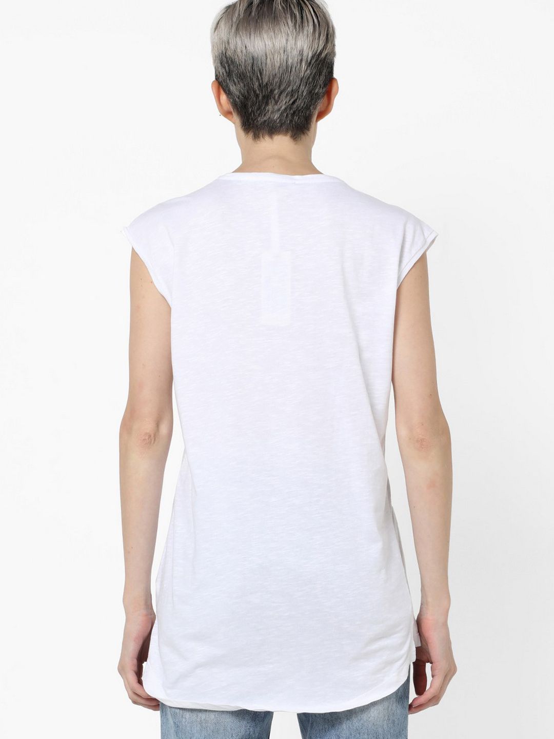 Women's slim fit round neck half sleeves printed Figen love attitude top