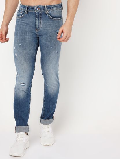 Men's Albert Simple Slim Fit Blue Jeans