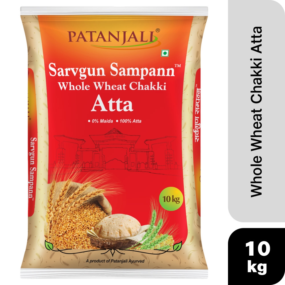 Patanjali Sarvgun Sampann Whole Wheat Atta 10 kg