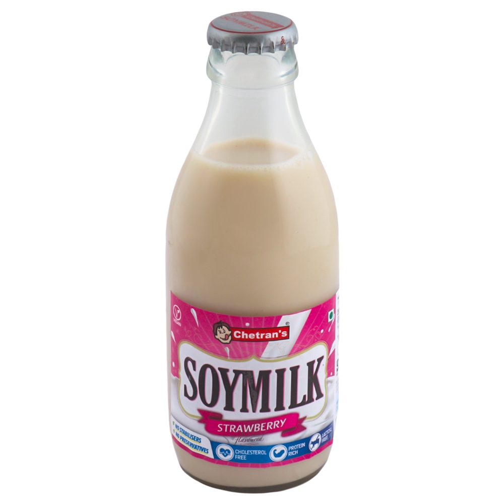 Chetran's Strawberry Flavoured Soy Milk 200 ml (Bottle)