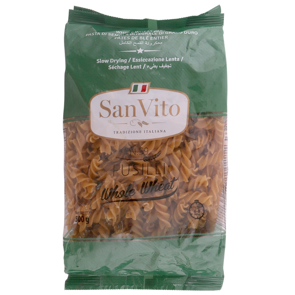 San Vito N.59 Whole Wheat Fusilli Pasta 500 g