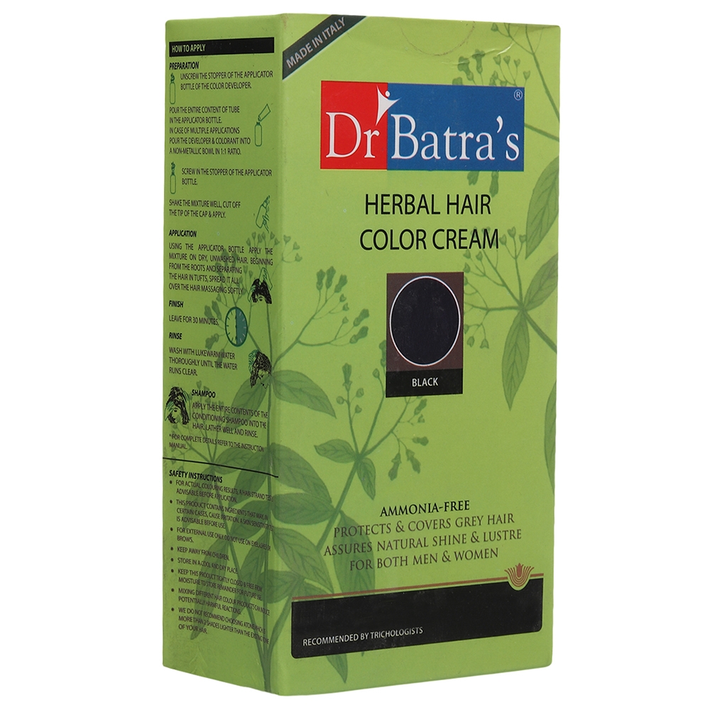 Dr Batra's Herbal Ammonia Free Hair Colour Cream, Black 130 ml