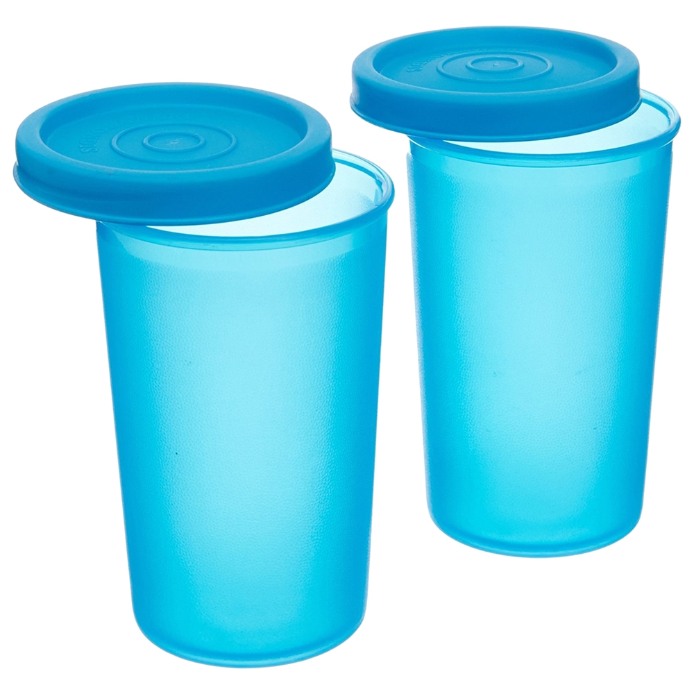 Signoraware Nano Teal Blue Round Plastic Container 140 ml (Set of 2)