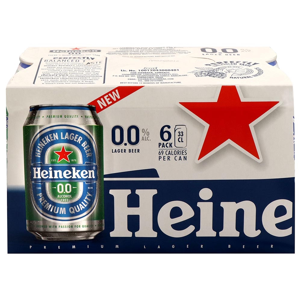 Heineken Non Alcoholic Beer 330 ml (Pack of 6)