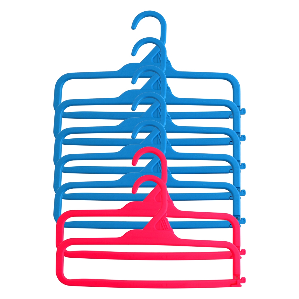 Happy To Hang Clik Blue & Pink Plastic Hangers (Set of 7)