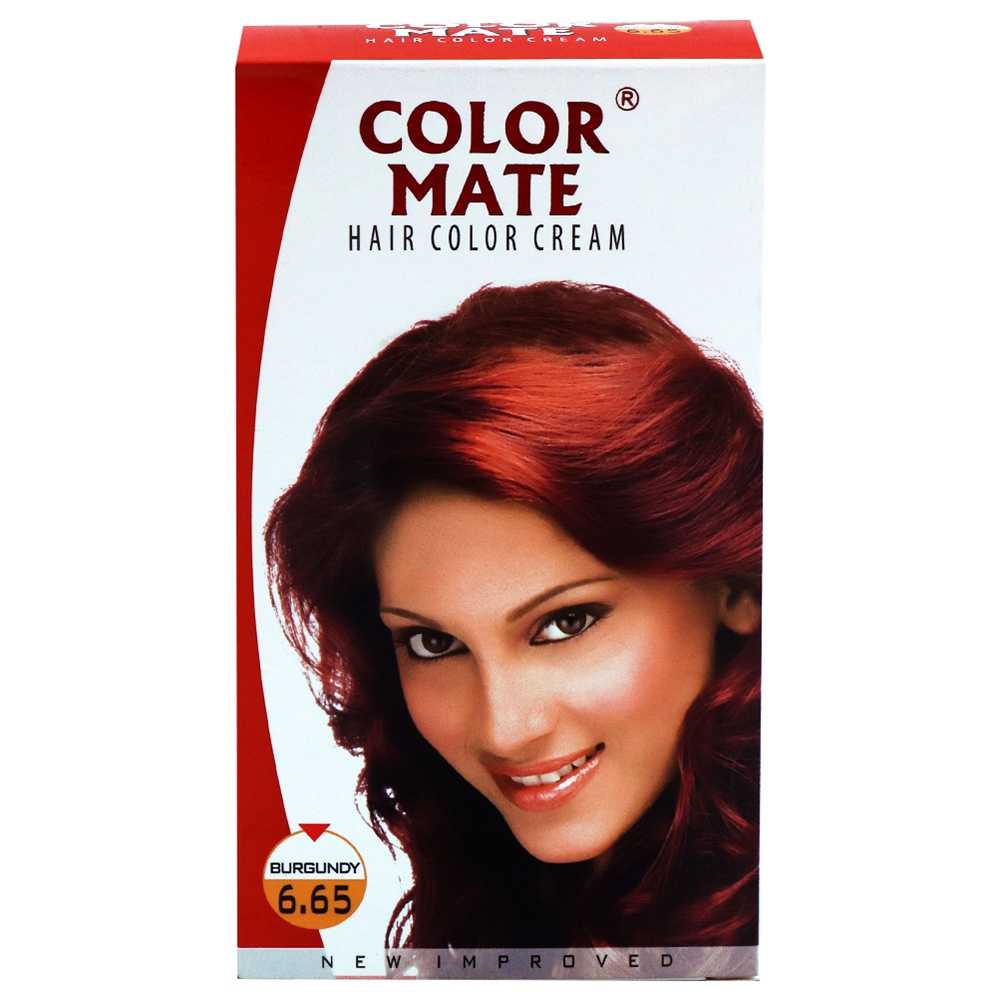 Color Mate Hair Color Cream, Burgundy 130 ml