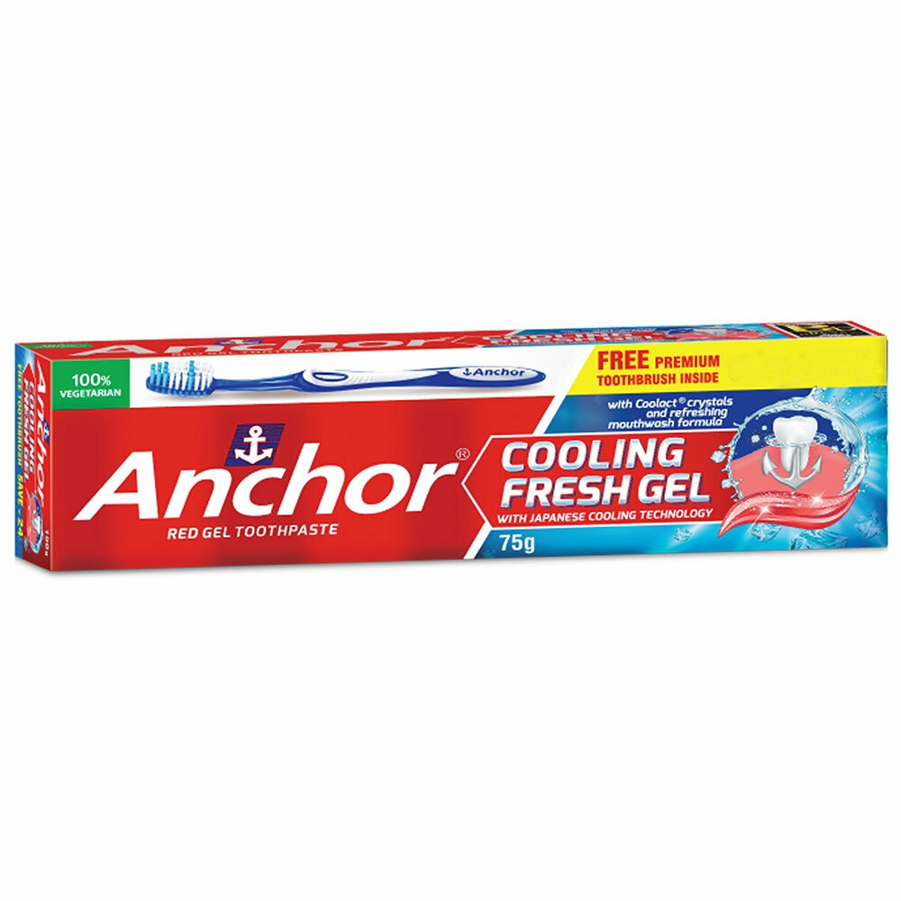 Anchor Cooling Fresh Gel Toothpaste with Free Toothbrush 75 g