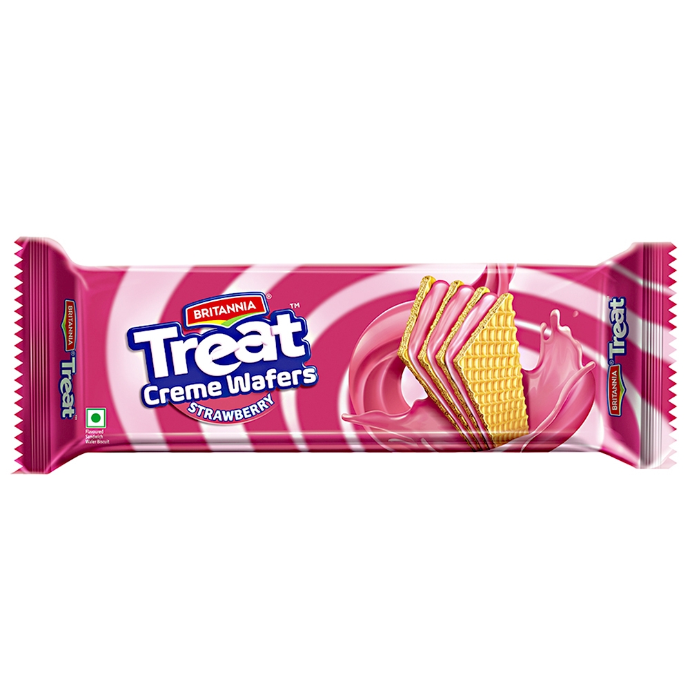 Britannia Treat Strawberry Creme Wafer Biscuits 75 g