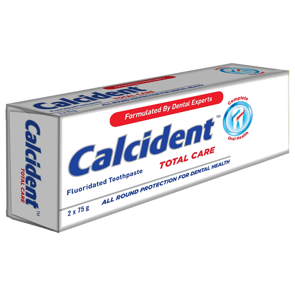 Calcident Total Care Fluoridated Toothpaste 75 g (Buy 1 Get 1 Free)