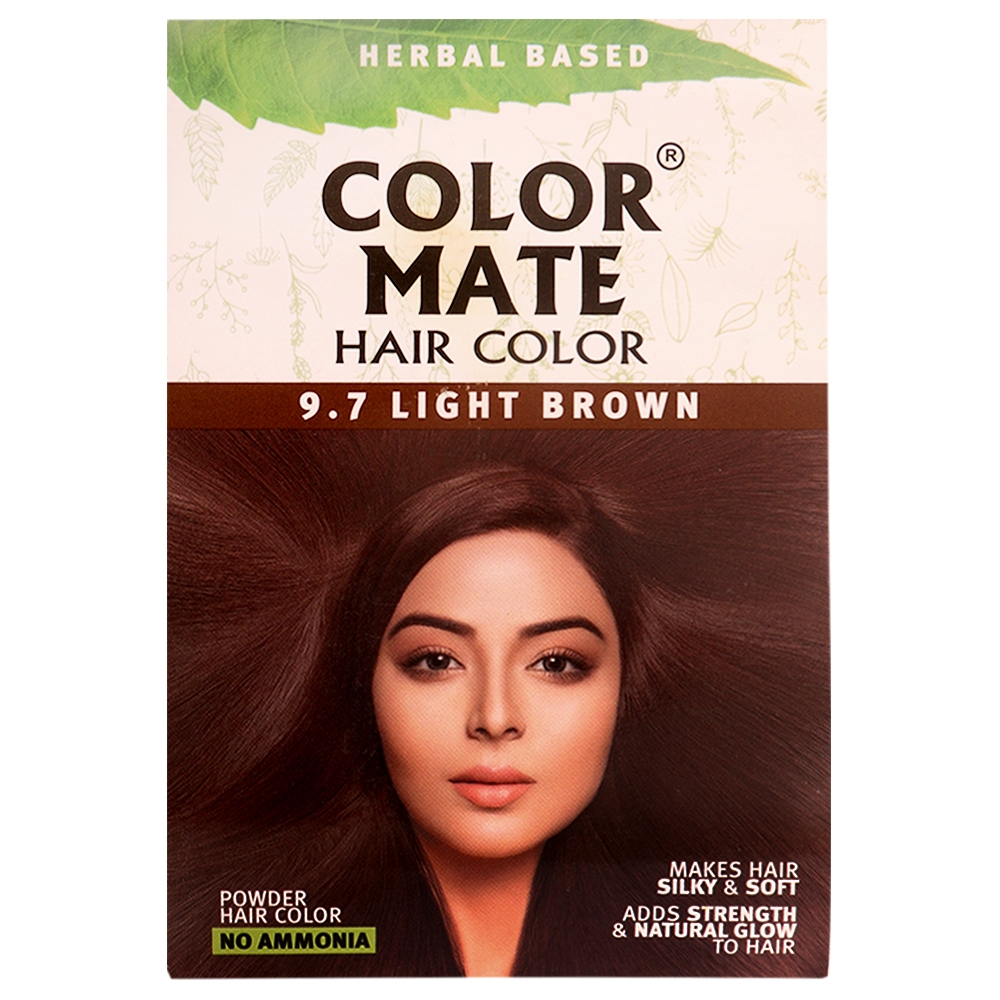 Color Mate Powder Hair Color, Light Brown (9.7) 15 g