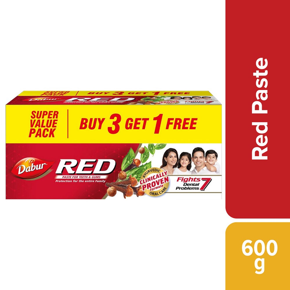 Dabur Red Ayurvedic Toothpaste 150 g (Buy 3 Get 1 Free)