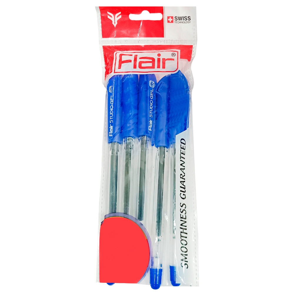 Flair Studio Blue Gel Pen (Pack of 5)